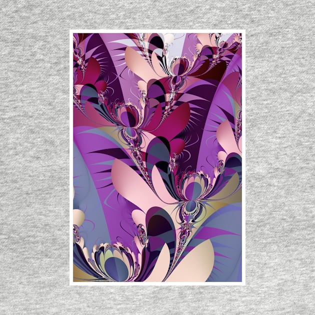 Pink and purple abstract floral design by pinkal